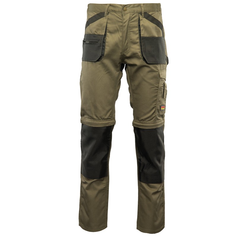 Spodnie robocze do pasa Polstar Brixton Practical, z odpinanymi nogawkami, khaki