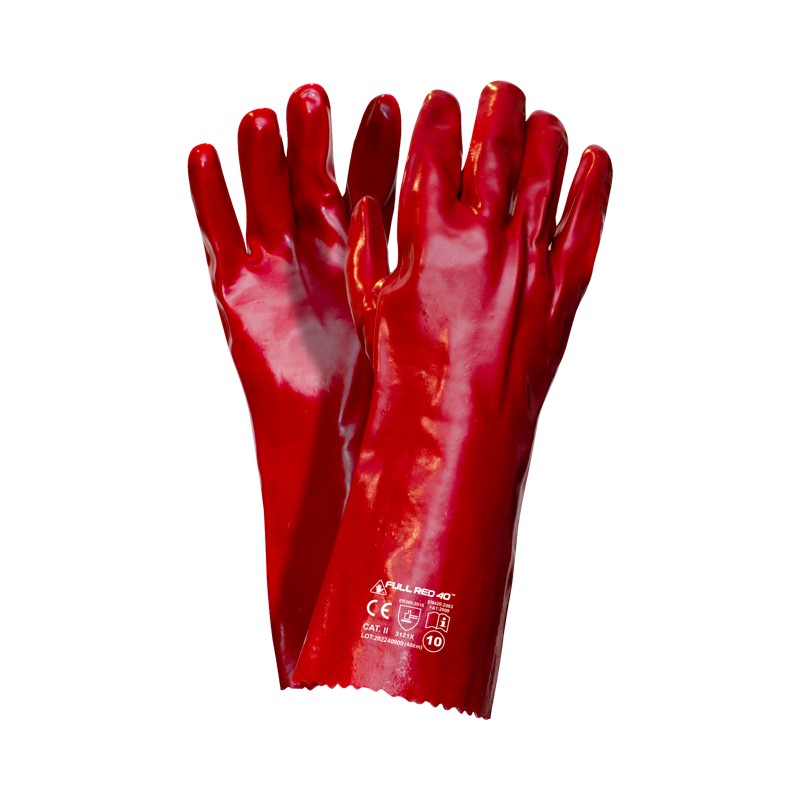 Rękawice robocze Worklink FULL RED PVC 40cm, r. 10