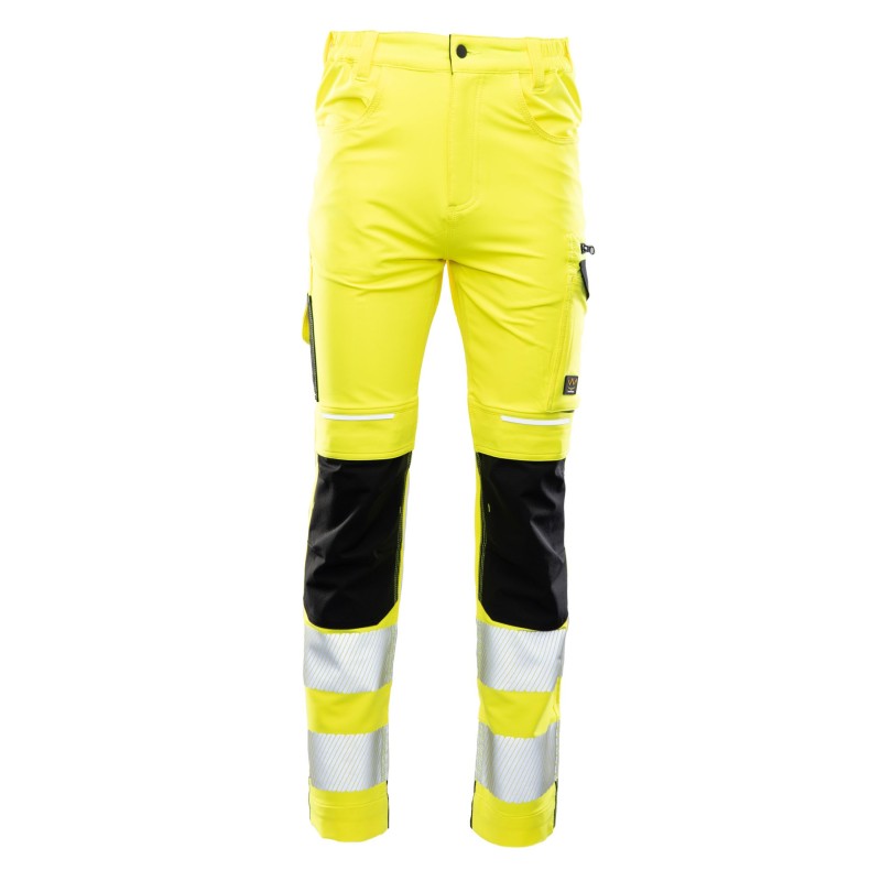 Spodnie robocze do pasa Polstar Seven Kings Flash SKF006, ostrzegawcze, kat. II, żółte