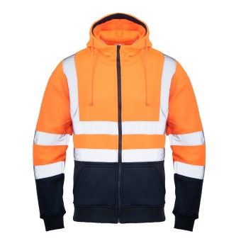 Bluza robocza Polstar Brixton Flash BF014, odblaskowe, kat. II, granatowa