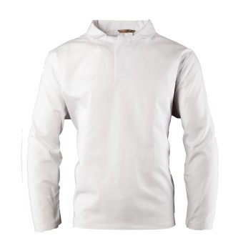 Bluza robocza Polstar Brixton White, HACCP, długi rękaw, wkładana przez głowę, biała